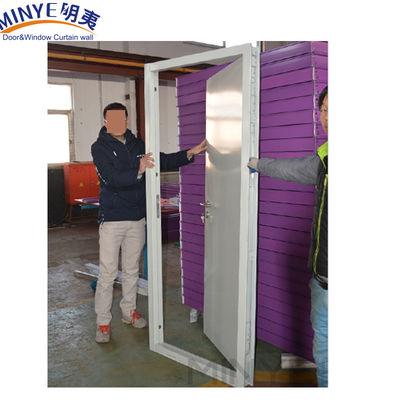 Porta de segurança de aço exterior anti-roubo com perfil de vidro de ferro espessura 0,6 mm 2,0 mm