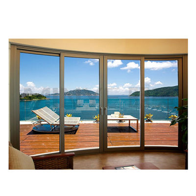 Perfil personalizado Cor cinza escuro Porta deslizante de pátio para design exterior Vidro grande