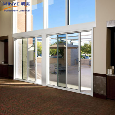 Estilo de design francês Janela de vidro duplo Portas em 4 faixas Porta deslizante Sistema comercial