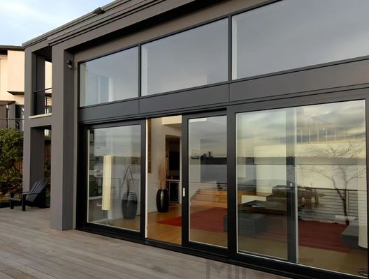 Isolamento acústico Portas de vidro deslizantes de UPVC de estilo francês para fluxo interno-externo sem costura