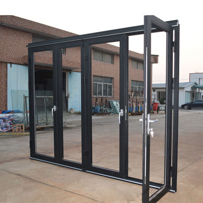 Porta de vidro de alumínio bi dobrável à prova de som para edifícios comerciais Material durável