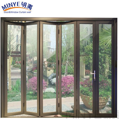 Hotéis Design Moderno Armário de Alumínio Acordeão Vidro Portas Bifold com dobradiças dobráveis