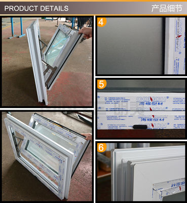 Swing Open Normal PVC Perfil Cor Personalização UPVC/PVC Horizontalmente giratório Single Hang Windows