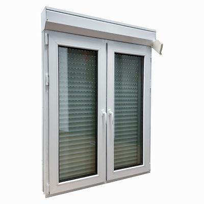 Janela de revestimento de UPVC de design moderno com persianas de rolos Boa vedação e alta resistência