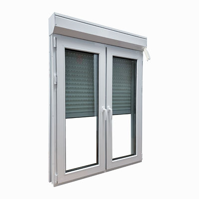 Janela de revestimento de UPVC de design moderno com persianas de rolos Boa vedação e alta resistência