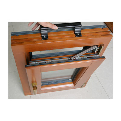 Villa de abertura vertical de alumínio Winder Chain Top Hang Window com e revelar madeira