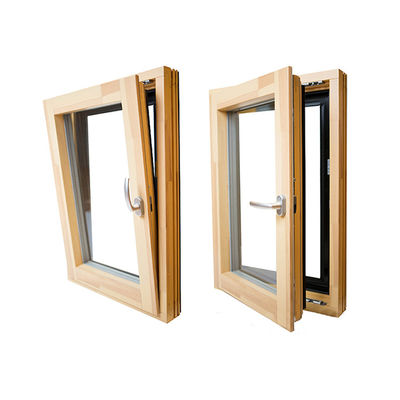 Villa de abertura vertical de alumínio Winder Chain Top Hang Window com e revelar madeira