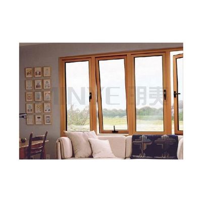 Villa de abertura vertical de alumínio Winder Chain Top Hang Window com e revelar madeira