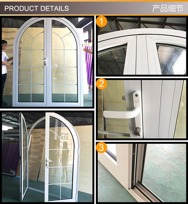 2 mm espessura do perfil portas francesas arqueadas com painéis laterais ou porta de mão da Alemanha