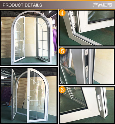 2 mm espessura do perfil portas francesas arqueadas com painéis laterais ou porta de mão da Alemanha