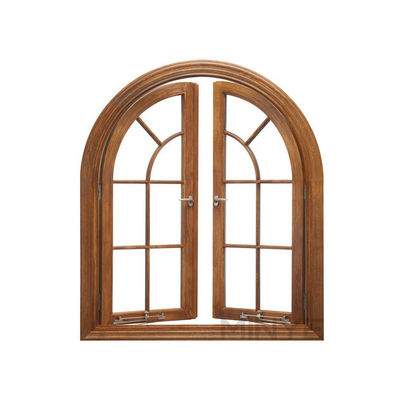 Janela de revestimento de arco de liga de alumínio emoldurada com estilo aberto e design de grelha