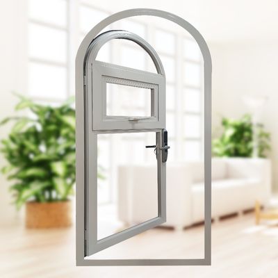Janela de revestimento de arco de liga de alumínio emoldurada com estilo aberto e design de grelha