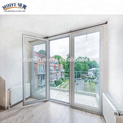 5MM 9A 5MM Glass Spec Alumínio Portas de entrada para Grill de Ferro Moderno Porta de Balcão de Vidro