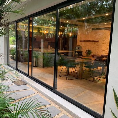 AS2047 Certificação Esquena dobrável Porta deslizante de vidro grande sem enquadramento para exterior