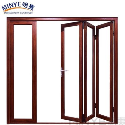 Porta dobrável de alumínio com isolamento acústico com 4 painéis Porta de tela de alumínio em design moderno