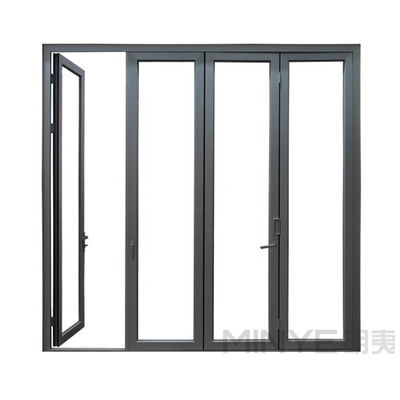 Porta dobrável de alumínio com isolamento acústico com 4 painéis Porta de tela de alumínio em design moderno