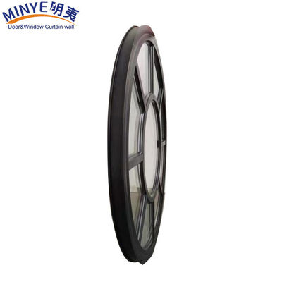 Janela decorativa de moldura circular de alumínio com design moderno e acabamento revestido em pó