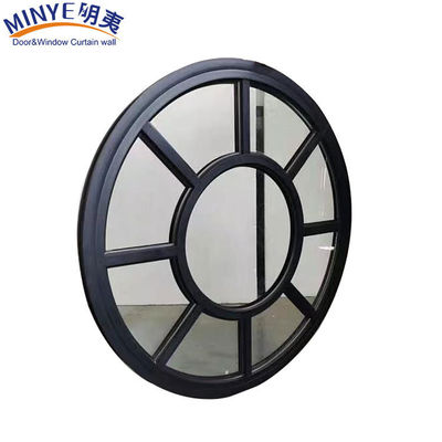 Janela decorativa de moldura circular de alumínio com design moderno e acabamento revestido em pó