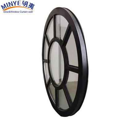 Janela decorativa de moldura circular de alumínio com design moderno e acabamento revestido em pó