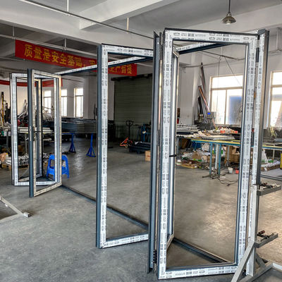 Hardware Soundproof Interior Bi-plegável Duplo vidro de alumínio vidro térmico ruptura Bifold Patio portas dobráveis