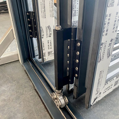 Hardware Soundproof Interior Bi-plegável Duplo vidro de alumínio vidro térmico ruptura Bifold Patio portas dobráveis