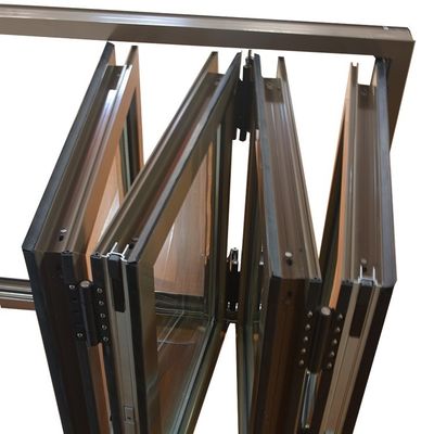 Acordeão Alumínio Vertical Windows dobrável com revestimento de energia e hardware chinês superior