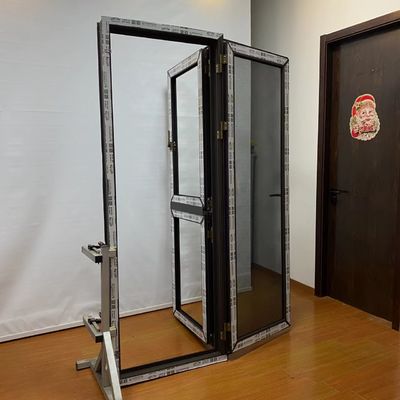 Porta de vidro minimalista com hardware chinês superior de alumínio janela de casamento de folha dupla