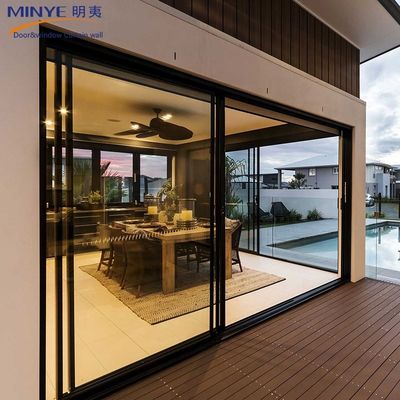 Dimensões personalizadas Interior de alumínio com vidro duplo Porta deslizante para casas modernas