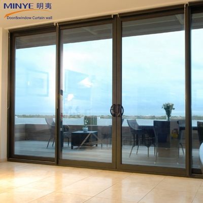 Dimensões personalizadas Interior de alumínio com vidro duplo Porta deslizante para casas modernas