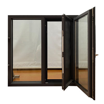 Janela de casa de vidro tripla com design moderno e janela francesa de alumínio