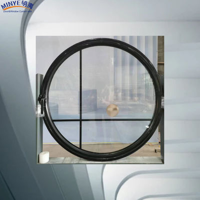 Perfil de alumínio padrão CE Janela de sombra de lua Janela de vidro circular em design moderno