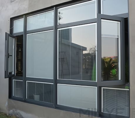 Janela de vidro de alumínio transparente/cinzento/azul/verde/marrom personalizada com vidros duplos