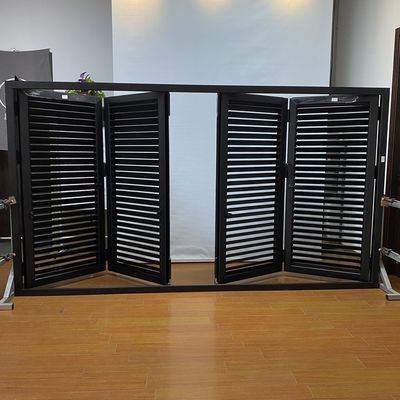 Porta dupla exterior de design moderno com material de alumínio e tela de malha plissada