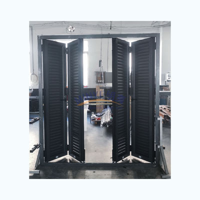 Energia VERTICAL Alumínio Bifold Patio Porta de vidro dobrável Função de saída à prova de vento