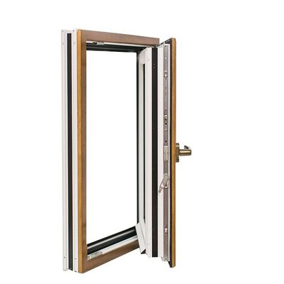 Design de grãos de madeira de ruptura térmica de alumínio de inclinação e janela de volta com vidro duplo temperado