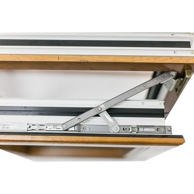 Design de grãos de madeira de ruptura térmica de alumínio de inclinação e janela de volta com vidro duplo temperado