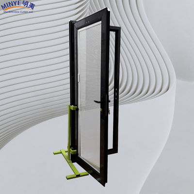 Porta de vidro de alumínio com cortina interna e vidro duplo temperado