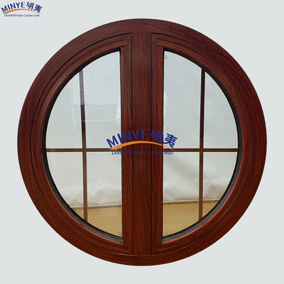 Janela de revestimento redondo de alumínio com cimento de madeira e revestimento anodizado