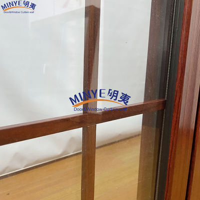 Janela de revestimento redondo de alumínio com cimento de madeira e revestimento anodizado