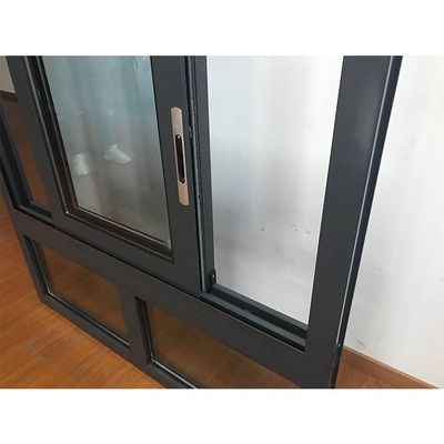 Janela deslizante de alumínio de vidro duplo da série 77 com abertura horizontal e materiais