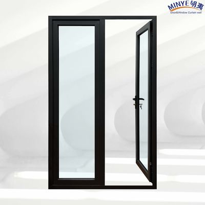 Estilo de design pós-moderno Porta de entrada exterior de vidro duplo endurecido revestido com pó francês