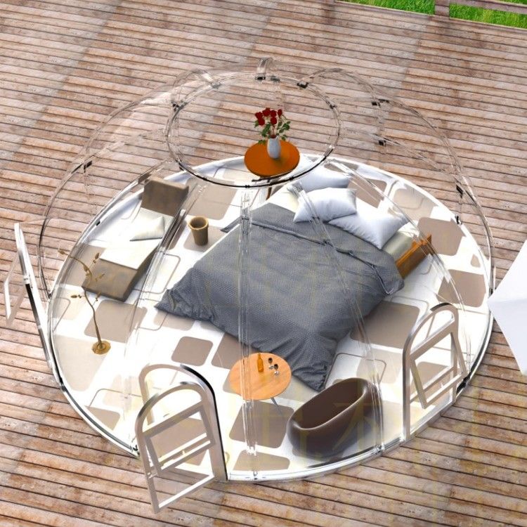 Vista panorâmica Casas pré-fabricadas de cúpula para 9M * 9M Tamanho da plataforma em design moderno