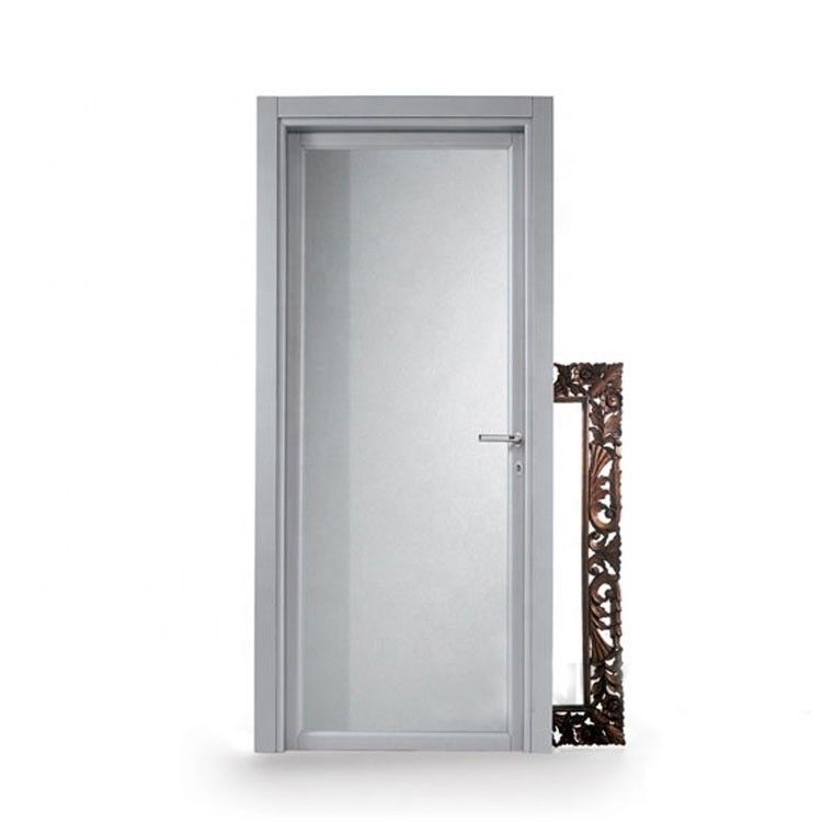 Porta de vidro de banheiro de alumínio de design moderno com vidro congelado resistente OEM/ODM Disponível