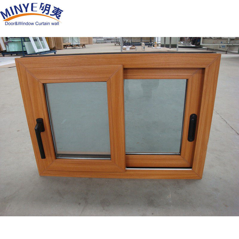 Quadro de plástico insonorizado UPVC/PVC Janela deslizante com vidros duplos de cor de madeira