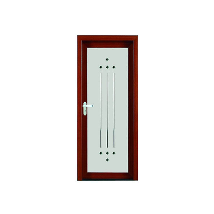 Porta interior de vidro temperado duplo com moldura de PVC e design decorativo