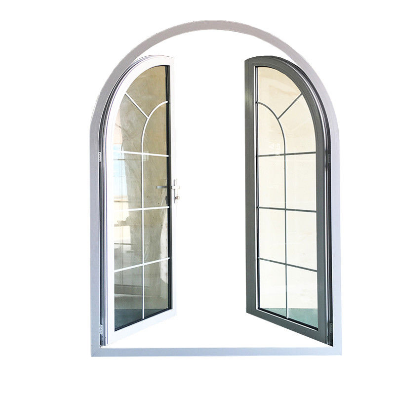 Estilo de design pós-moderno PORTA DE ALUMINIO Tilt Turn Safety Glass com portas francesas arqueadas
