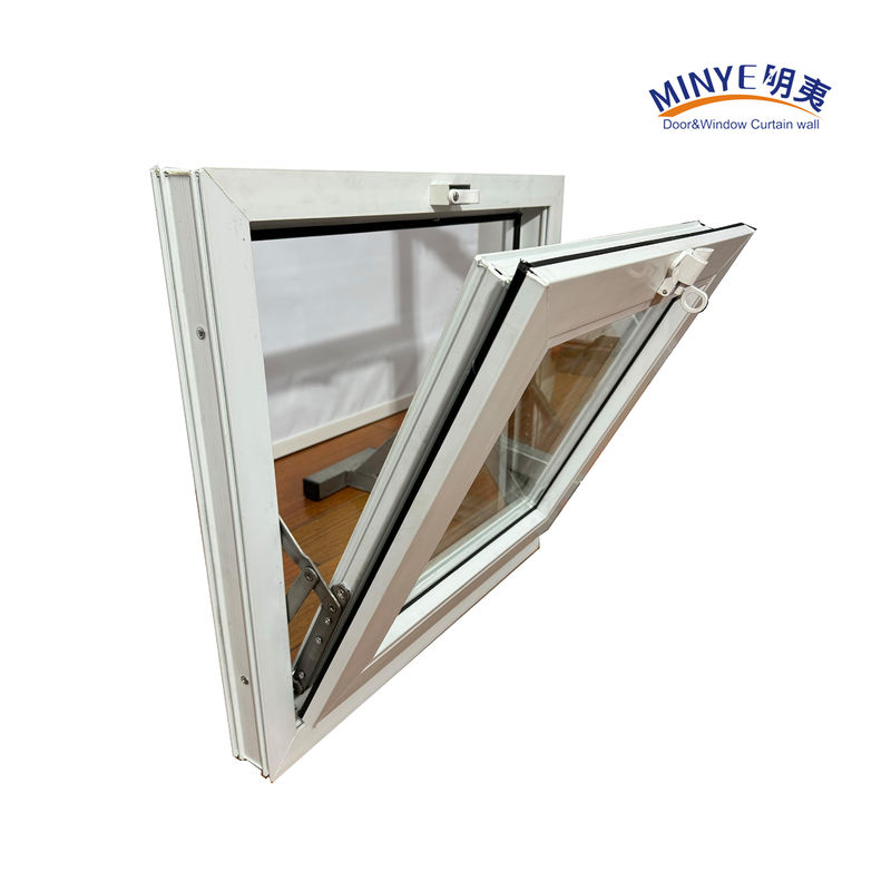Janela inclinada de vidro duplo temperado UPVC em estilo moderno para a Austrália Quadro de plástico