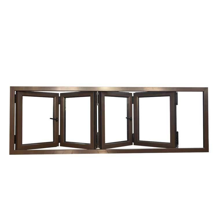6063 T-5 Quadro de alumínio de ruptura térmica Janela de acordeão de vidro duplo para performance