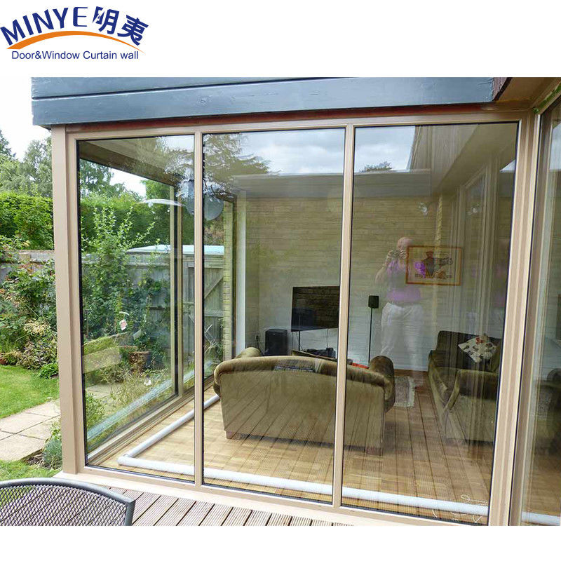 Design de quarto da frente da casa Grande janela fixa com moldura de liga de alumínio e painéis de vidro
