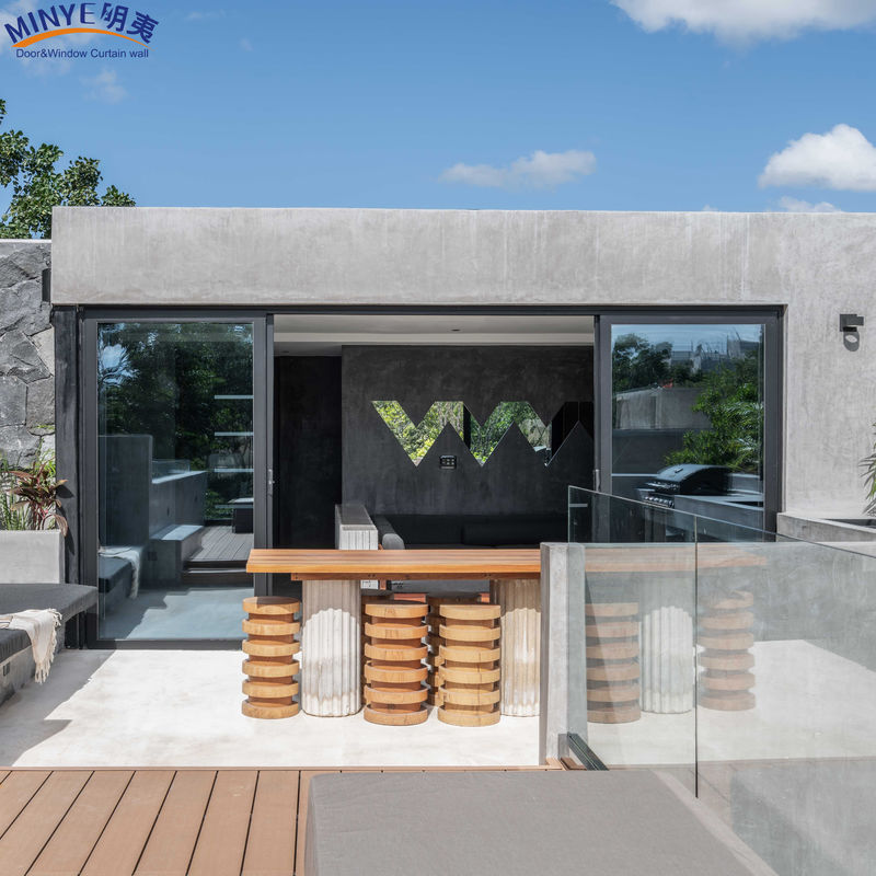 Alumínio vidro deslizante Interior Portas francesas para casa empilhável e design pós-moderno
